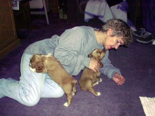 Carolynn getting some Puppy Love